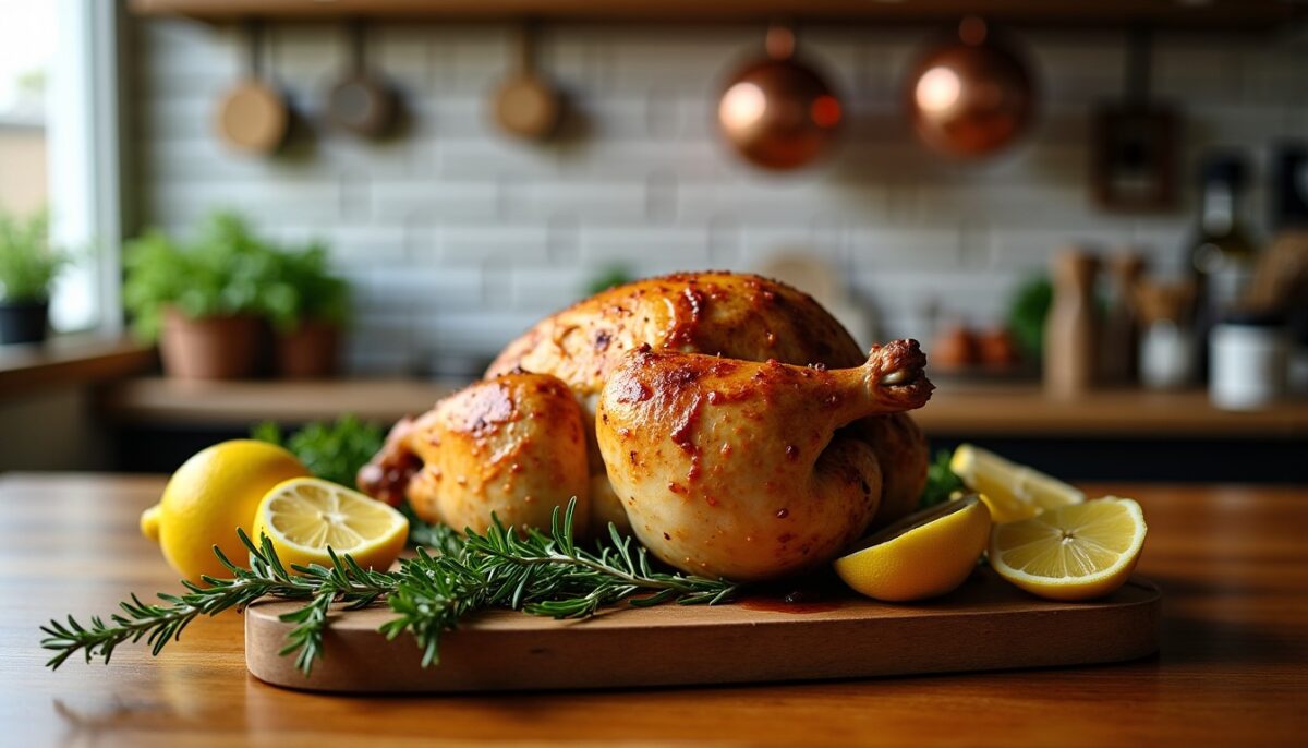 Poulet rôti au four : les secrets pour une peau croustillante et une viande tendre et savoureuse